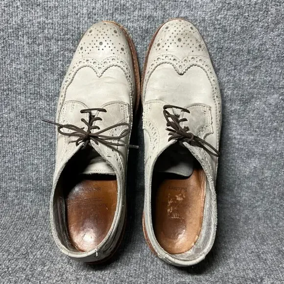 Allen Edmonds Banchory 8054 Mens 10.5 D Dress Shoes Gray Leather Wingtip Oxford